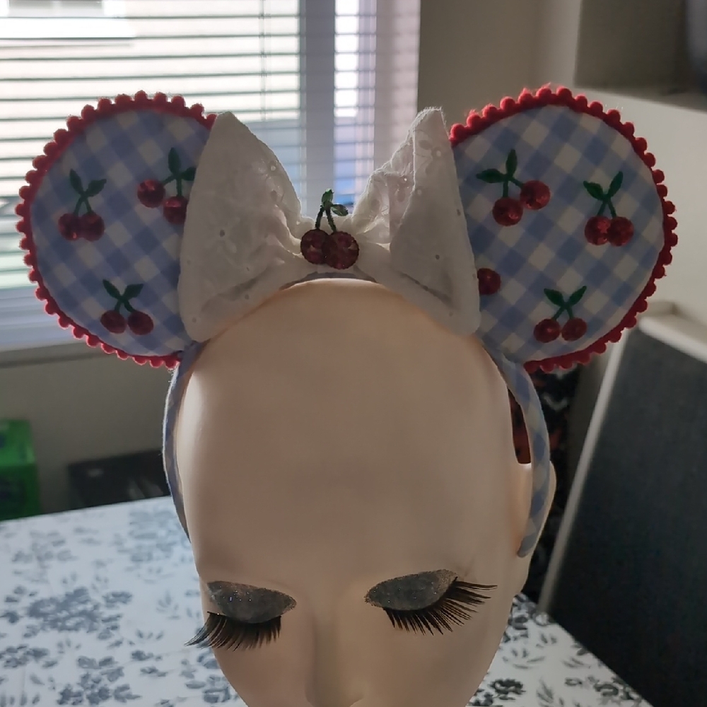 Baublebar Cherry Gingham Mouse Ears